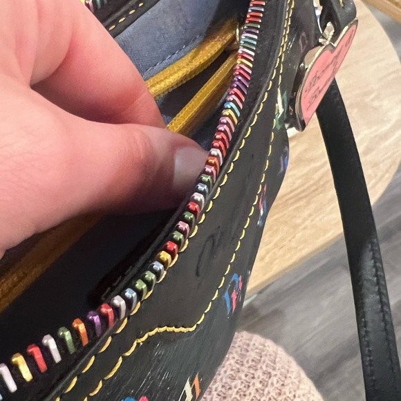 Dooney & Bourke Black Bag with Multicolor Logo - Picture 4 of 7
